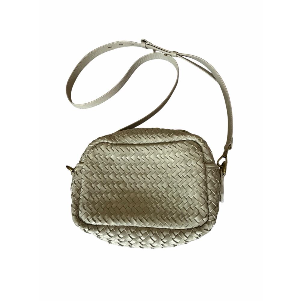 Madewell Transport Camera Bag Woven Leather Ashen Sage Crossbody Coastal Neutral - Picture 2 of 7